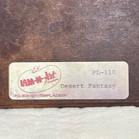 Vintage Signed Rafael Angel Ceramic Wall Art With Wooden Frame - Picture 12 of 16